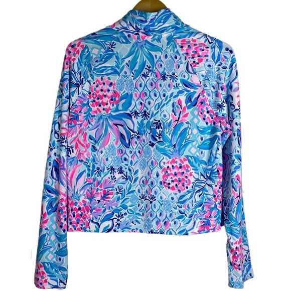 Lilly Pulitzer Skipper Cropped Popover In Zanzibar Blue Party Princess L - Picture 8 of 8